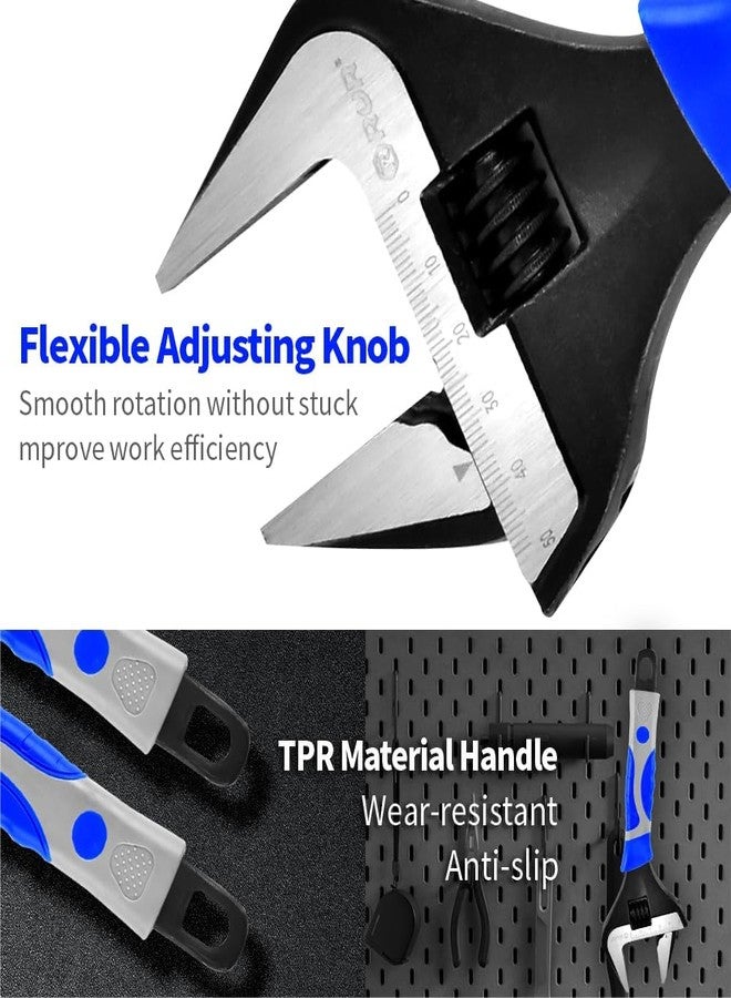 vomex 10-inch Adjustable Wrench Wide Open - Wrench Up to 1.65inch(42mm),Wide Jaw for Plumbing Wrench,Ergonomic Grip, Black Oxide Finish,SAE & Metric, CR-V Steel - Image 5