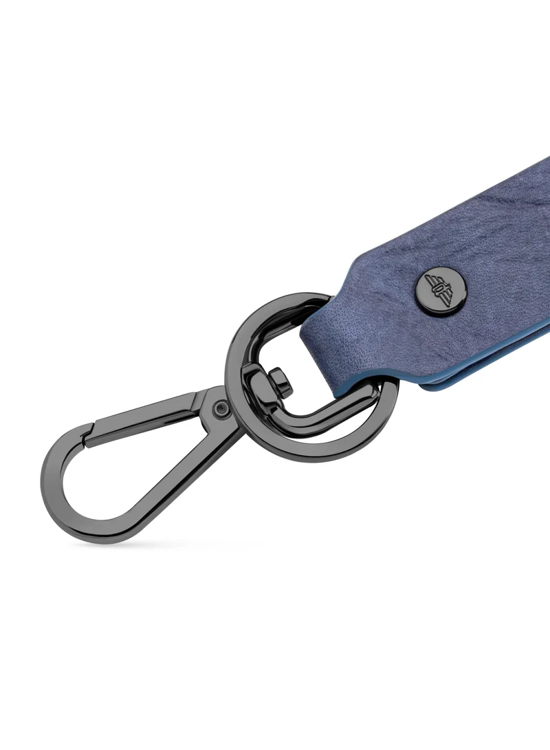POLICE Droid Leather Key Ring Blue