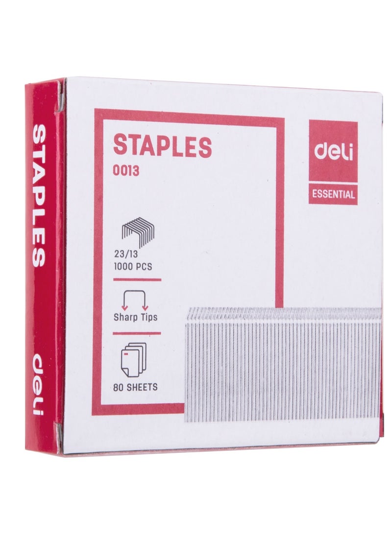 Deli Deli E0013 Staples, 23/13 1000PCS Box Sharp Tips Silver – For Heavy-Duty Binding - Image 4