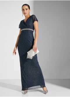 V-Neck Embellished Dress