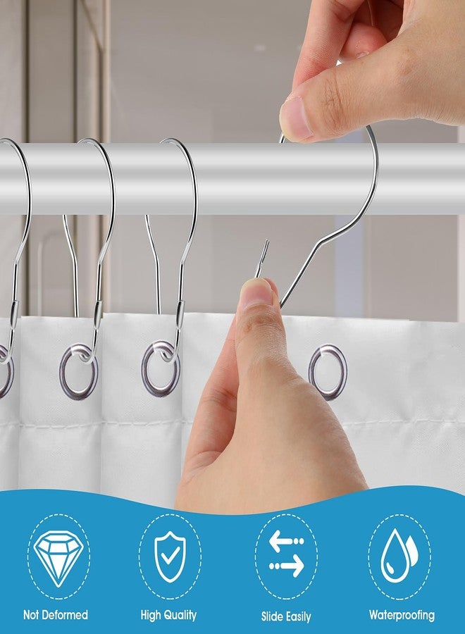 Dimeho Metal Shower Curtain Hooks 30 Pcs Rust Proof Stainless Steel Shower Curtain Rings Silver Shower Curtain Style Hanging Clip Chain Hooks for Bathroom Reusable Shower Curtain Hangers Sorting - Image 4