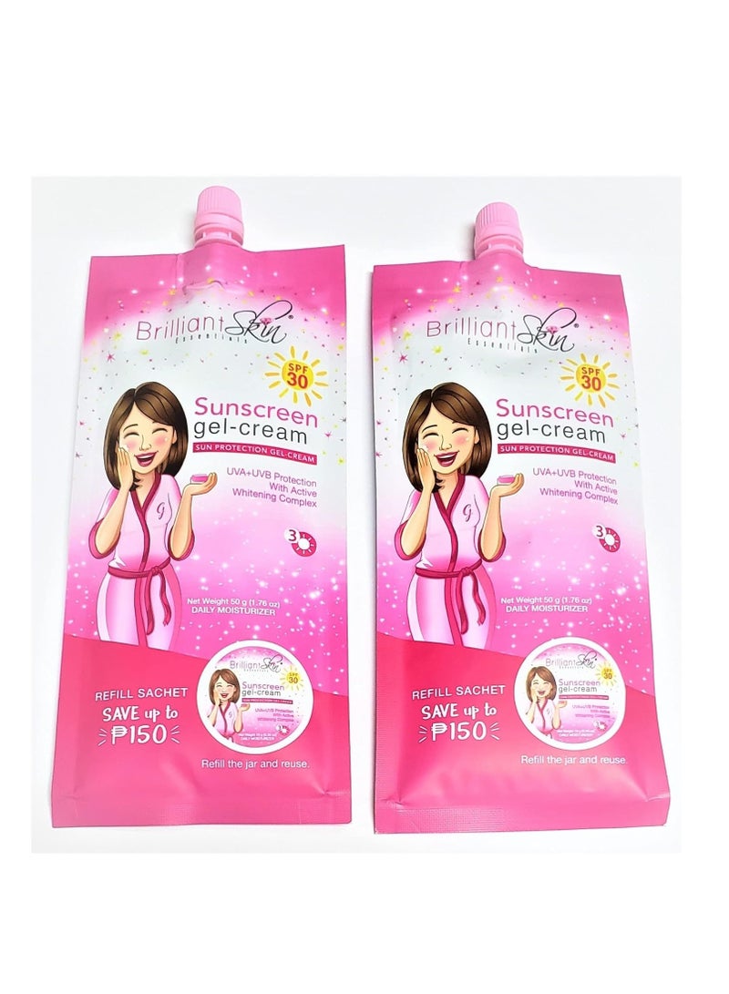 بريليانت سكين كريم جل واقي من الشمس SPF30 50 جرام (2 قطع) - Image 3