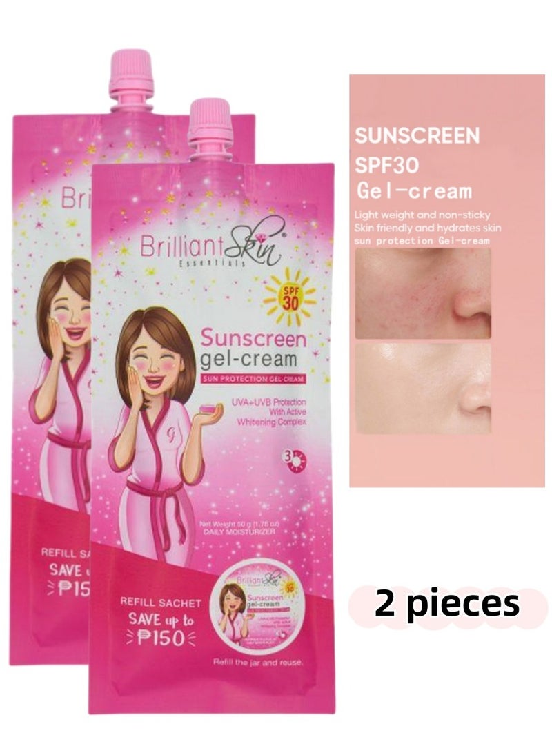 بريليانت سكين كريم جل واقي من الشمس SPF30 50 جرام (2 قطع) - Image 2