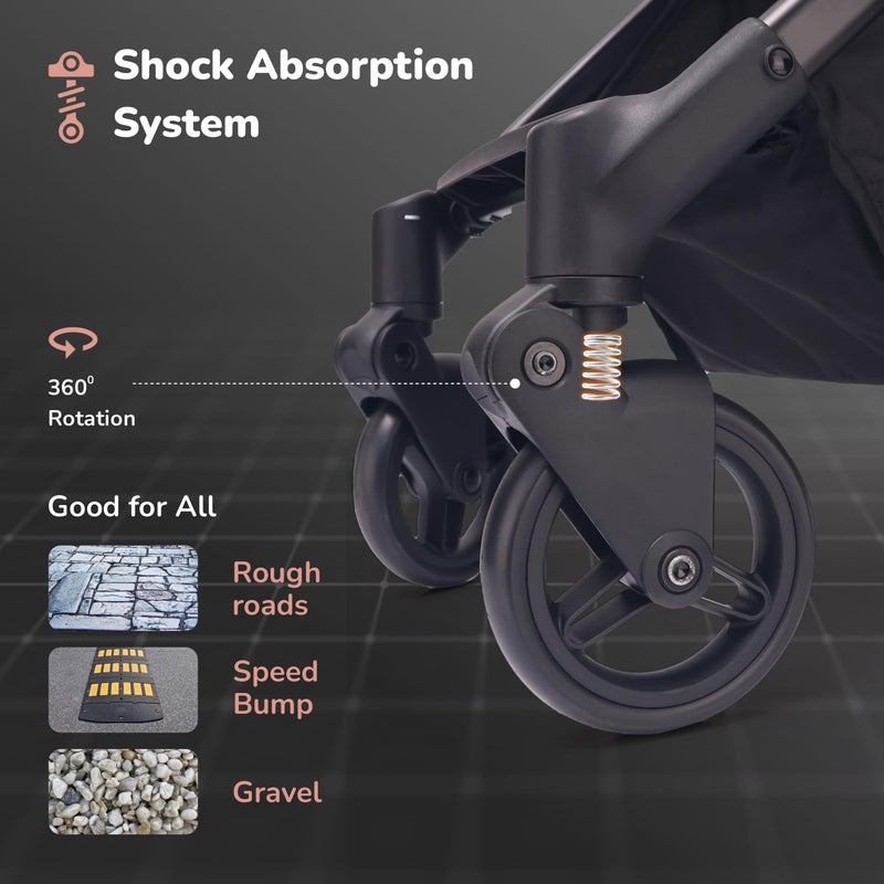 R for Rabbit Street Smart Ace Auto Fold Baby Stroller - Image 4