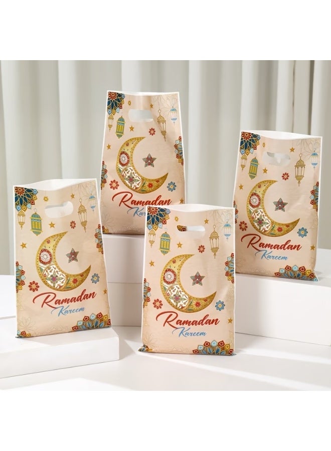 50PCS Ramadan Kareem Gift Bags – Moon Star Lantern Eid Mubarak Party Favor Bags 25×16.5cm Plastic Candy Treat Bags for Ramadan Eid Decorations - Image 2