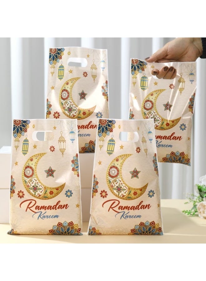 50PCS Ramadan Kareem Gift Bags – Moon Star Lantern Eid Mubarak Party Favor Bags 25×16.5cm Plastic Candy Treat Bags for Ramadan Eid Decorations - Image 4