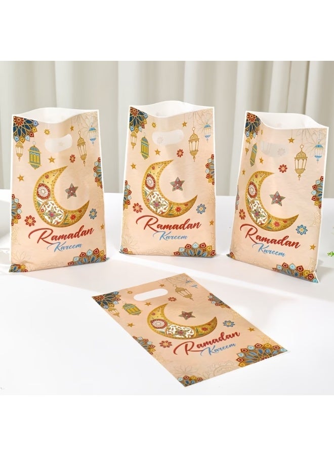 50PCS Ramadan Kareem Gift Bags – Moon Star Lantern Eid Mubarak Party Favor Bags 25×16.5cm Plastic Candy Treat Bags for Ramadan Eid Decorations - Image 5