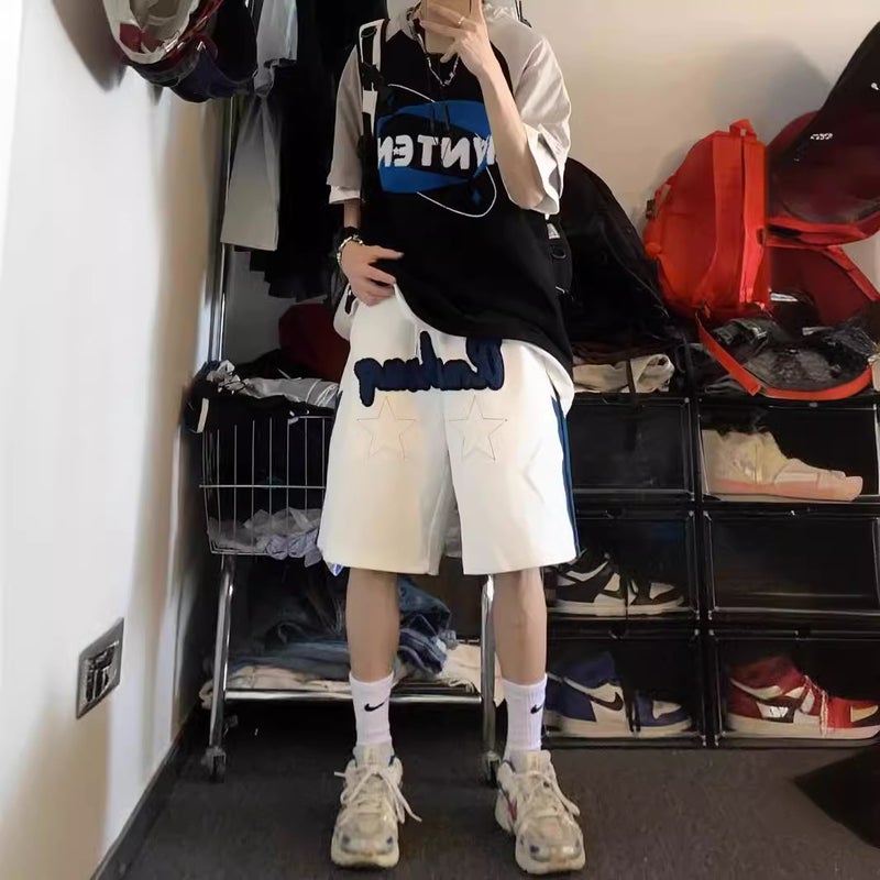 Summer American Letter Shorts Boys Design Sense Fashion Brand Hiphop Casual Loose Five-Point Pants - Image 3