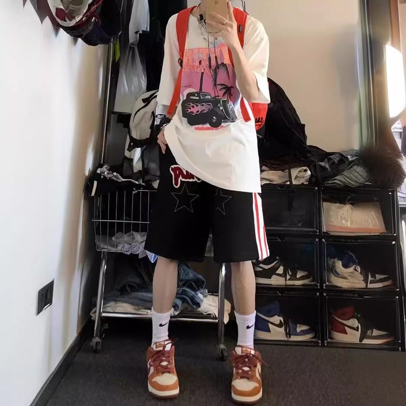 Summer American Letter Shorts Boys Design Sense Fashion Brand Hiphop Casual Loose Five-Point Pants - Image 5