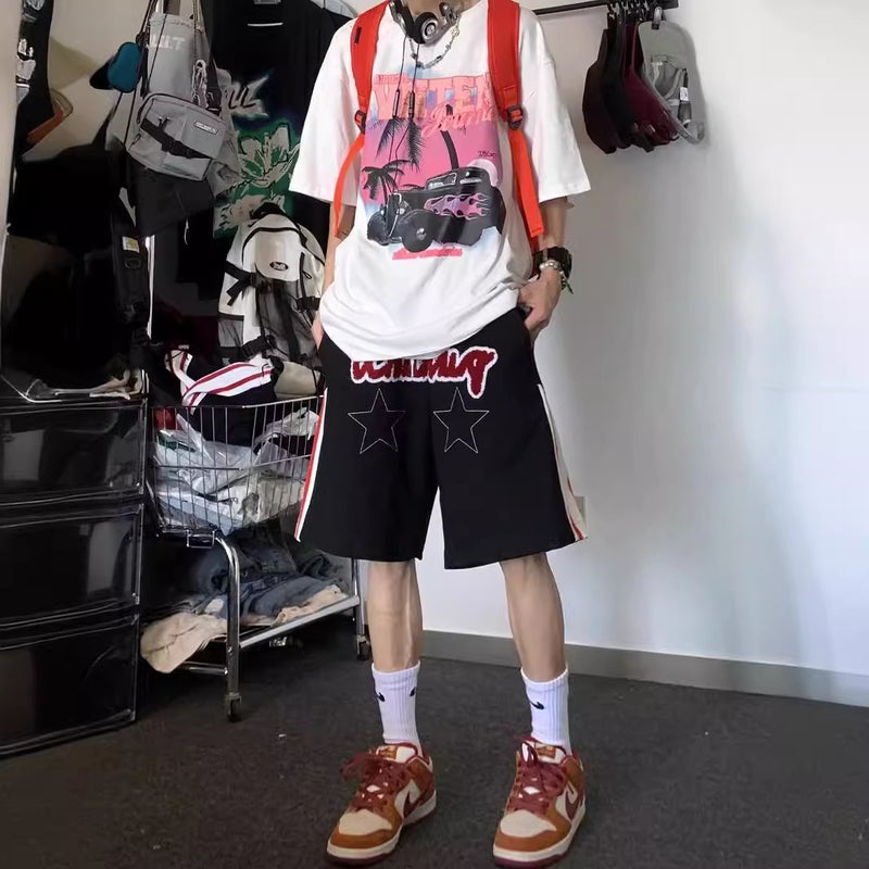 Summer American Letter Shorts Boys Design Sense Fashion Brand Hiphop Casual Loose Five-Point Pants - Image 4