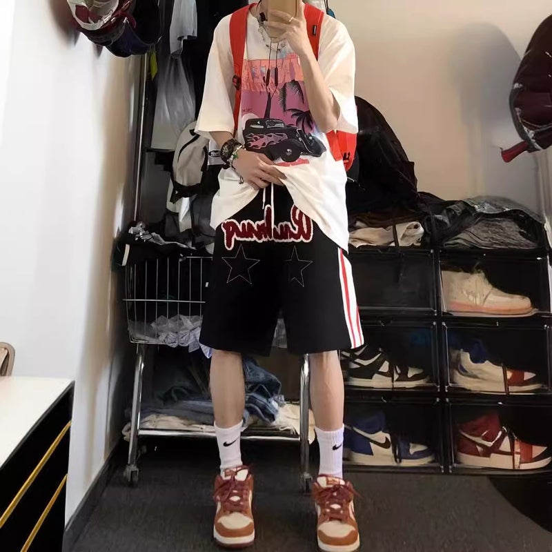 Summer American Letter Shorts Boys Design Sense Fashion Brand Hiphop Casual Loose Five-Point Pants - Image 2