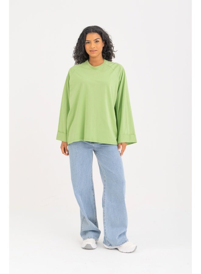 Dresscode Oversized Green Long Sleeved Top - Image 2