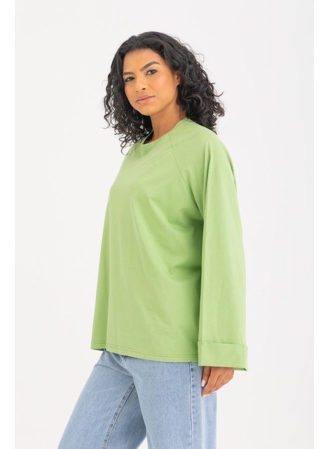 Dresscode Oversized Green Long Sleeved Top - Image 5