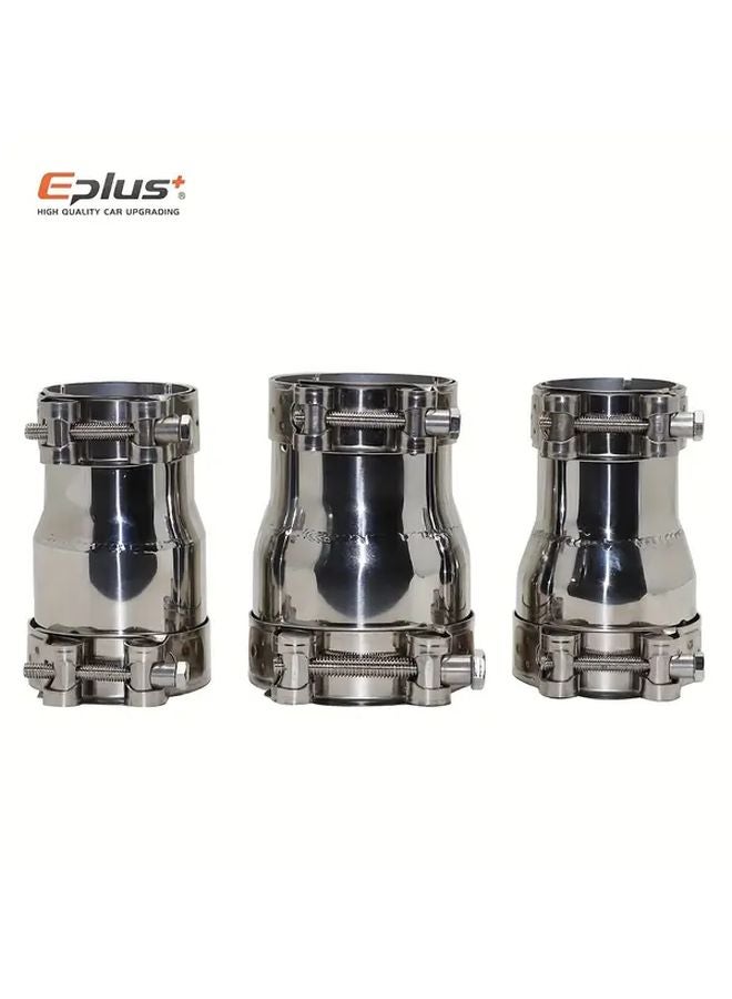 Universal Stainless Steel Exhaust Pipe Reducer Adapter 51MM To 57MM For Motorcycle Scooter - Image 1