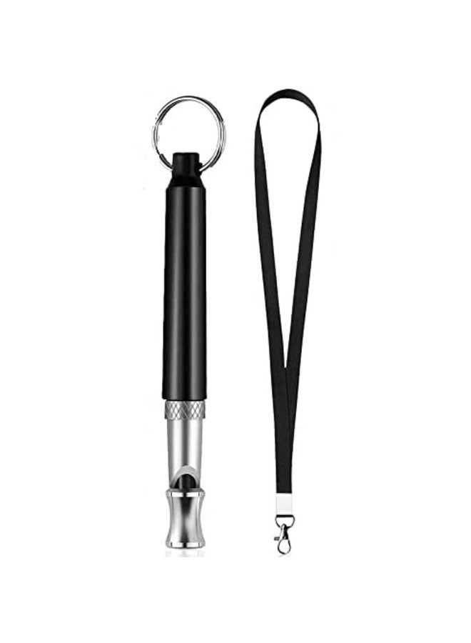 مجموعة تدريب الكلاب باستخدام صفارة الموجات فوق الصوتية عالية التردد والتحكم في النباح، مثالية للكلاب والجراء (أسود، عبوة من 2 صفارة) - Image 3