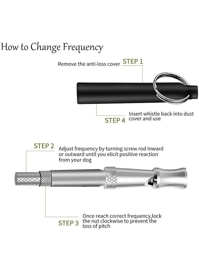مجموعة تدريب الكلاب باستخدام صفارة الموجات فوق الصوتية عالية التردد والتحكم في النباح، مثالية للكلاب والجراء (أسود، عبوة من 2 صفارة) - Image 4