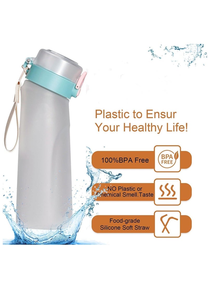 Generic A1r Up Bottle with 5 Pieces Flavoured Pods, 750ml Air Water Bottle, Scent Up Water Cup Suitable for Outdoor/Sports/Fitness/Fashion (White)  - Image 2
