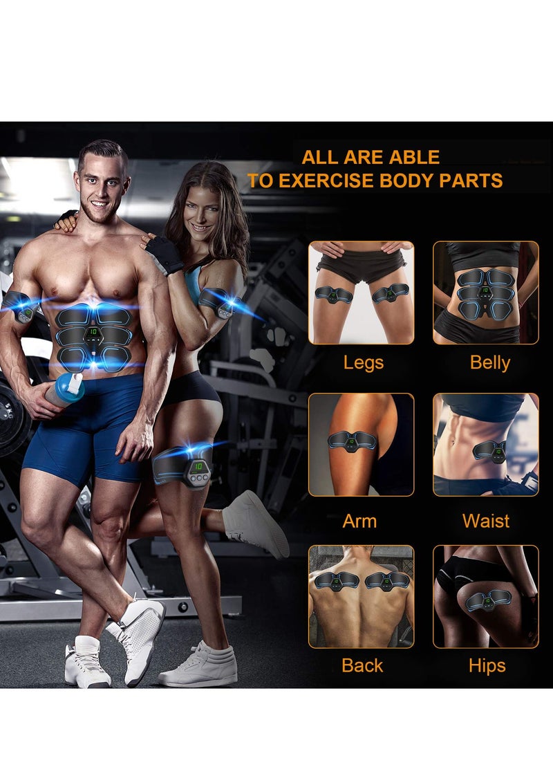 SYOSI ABS & EMS Muscle Stimulator Ab Trainer with 10 Modes 20 Levels USB Rechargeable LCD Screen Portable Muscle Trainer Abdominal Toning Belt Muscle Trainer for Abdominal Arm Leg Fitness Workouts  - Image 5