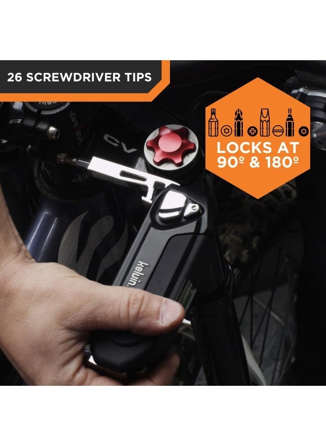 Kelvin KELVIN 36-in-1 Screwdriver Kit with 26 Screwdrivers, Tape Measure, Hammer, Corkscrew and Other Unusual Useful Gadget - Complete Versatile Tool Box for DIY  - Image 5