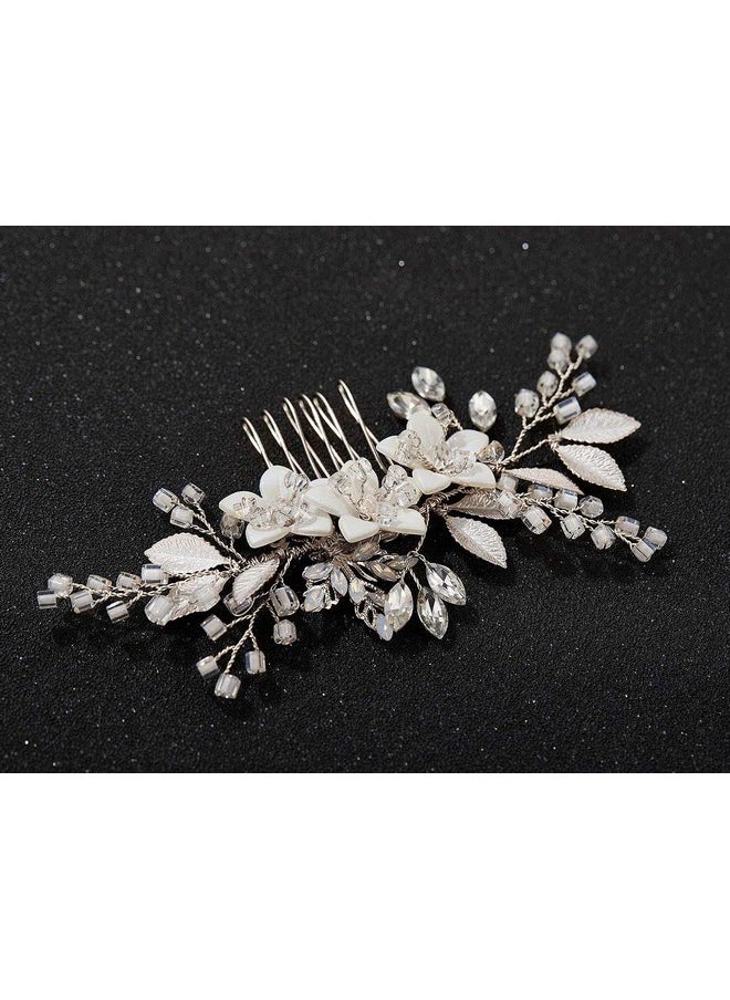 SWEETV SWEETV Wedding Hair Comb Clip Bridal Crystal Wedding Hair Accessories for Brides and Bridesmaid, Silver  - Image 5
