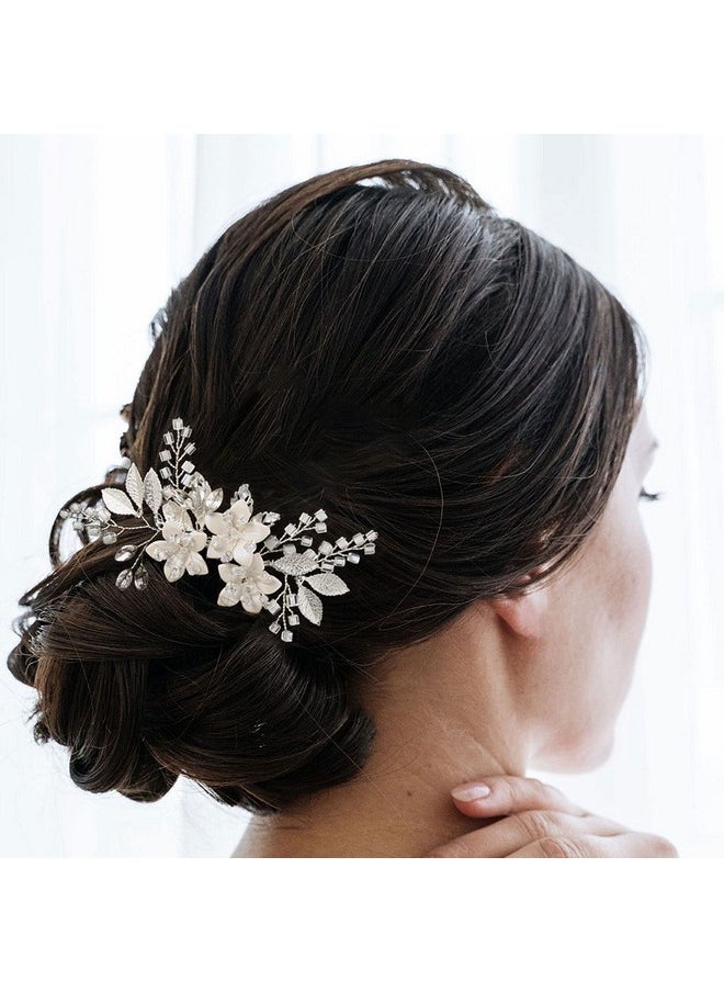 SWEETV SWEETV Wedding Hair Comb Clip Bridal Crystal Wedding Hair Accessories for Brides and Bridesmaid, Silver  - Image 2