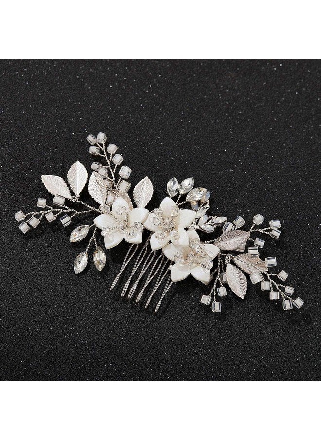 SWEETV SWEETV Wedding Hair Comb Clip Bridal Crystal Wedding Hair Accessories for Brides and Bridesmaid, Silver  - Image 4