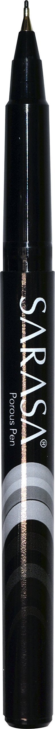 Zebra Pen Zebra Sarasa Fineliner Pen, 0.8mm, Black, 12-Count (66110) - Image 2