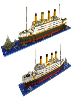 dOvOb Micro Mini Blocks Titanic Model Building Set with 2 Figure, 1872 Piece Mini Bricks Toy, Gift for Adults and Kids
