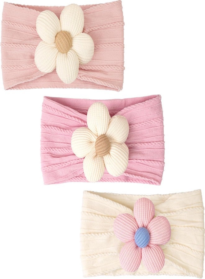 Ahamo Baby Girl Hair Bands 0-6 Months | Soft Stretch Headbands for Newborn Infant Essentials (Pink Purple, Blush Pink, Floral Mix) - Image 1