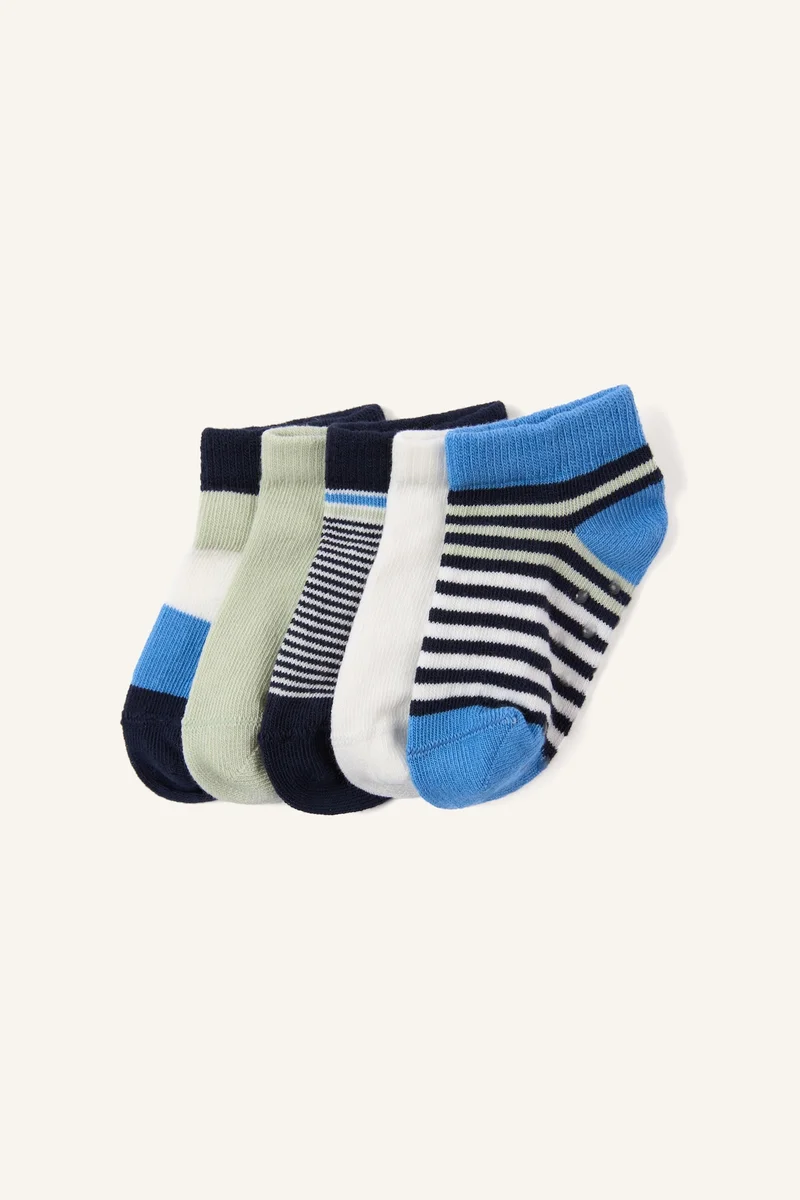 ديفاكتو Baby Boy Striped 5 Piece Short Socks