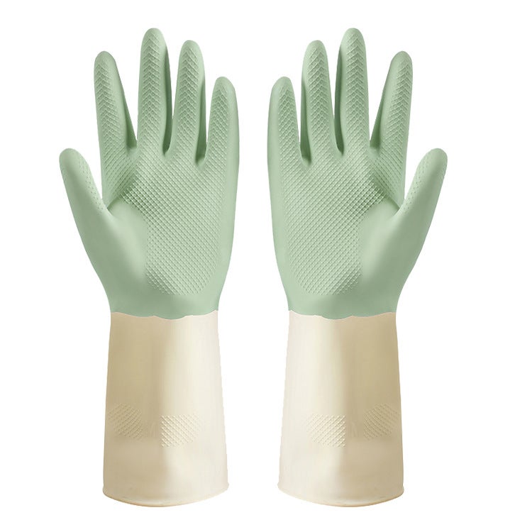 Dual-Color Durable Kitchen Gloves Light green 