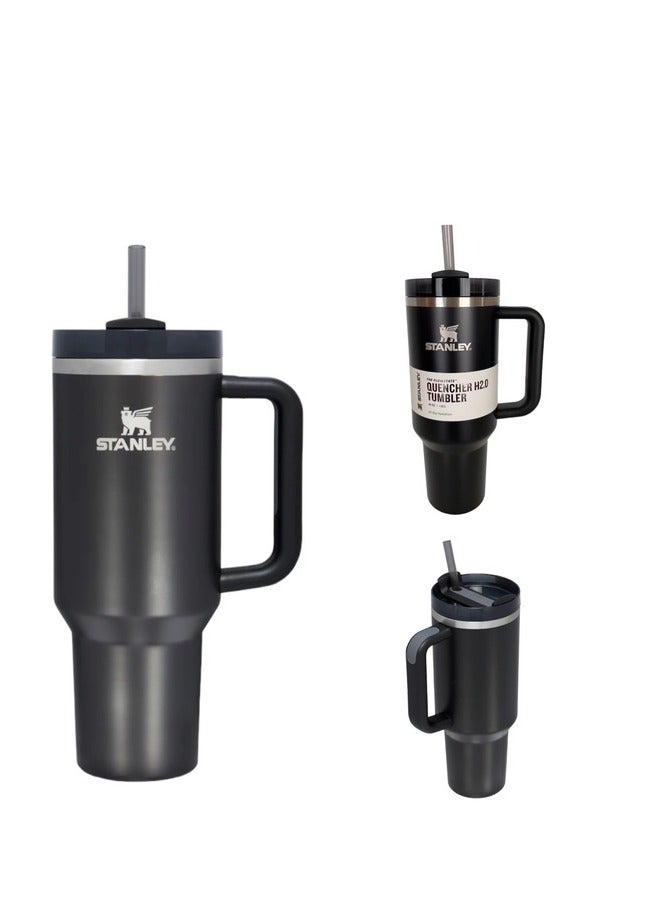 Stanley Quencher H2.0 FlowState Vacuum Insulated Tumbler – 40oz Black Stainless Steel Travel Mug with Leakproof Lid & Straw, Double-Walled Thermal Design Keeps Drinks Cold for 24 Hours & Hot for 7 Hours, Durable, Portable, Eco-Friendly Hydration Solution for Travel, Work, Gym, and Outdoor Use  - Image 3
