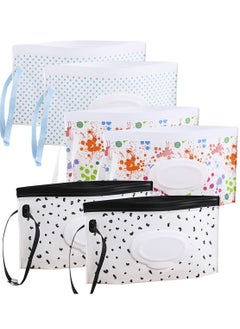 ECVV 6 Pack Refillable Baby Wet Wipe Pouches Portable Travel Wipes Dispenser Reusable Wet Wipe Bag Eco Friendly and Lightweight Travel Baby Wipes Container With Sealed Zipper  - Image 1