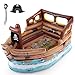 Goplus Inflatable Pirate Ship Blow up Playscape with Built in Motor Inflatable Toy Sword Pirate HatKids Toddlers Playhouse for Indoor Outdoor Backyard - Image 3