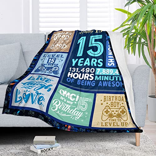 SIKLTY Gifts for 15 Year Old Boys, 15 Years Old Boy Birthday Gift Ideas, Best Present for 15 Year Old Boy, 15th Birthday Decorations for Boys Throw Blanket 60 x 50 Inch - Image 3