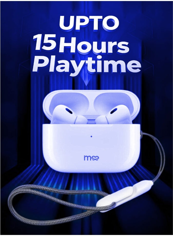 iMee Best True Wireless Bluetooth Earbuds (White) | Premium Touch Control Headphones | Bluetooth 5.3 with 15M Long-Range Connectivity | 320mAh Charging Case | Clear Calling Mic | Comfortable Fit with Built-In Lanyard - Image 3