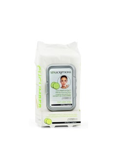 SpaScriptions Cucumber Makeup and Face Cleansing Wipes  Usable as Even Waterproof Mascara Cleanser Wipes  Face Wipes for Women for Beauty Personal Care Gentle and Effective Makeup Cleanser 60 Ct 1 Pack