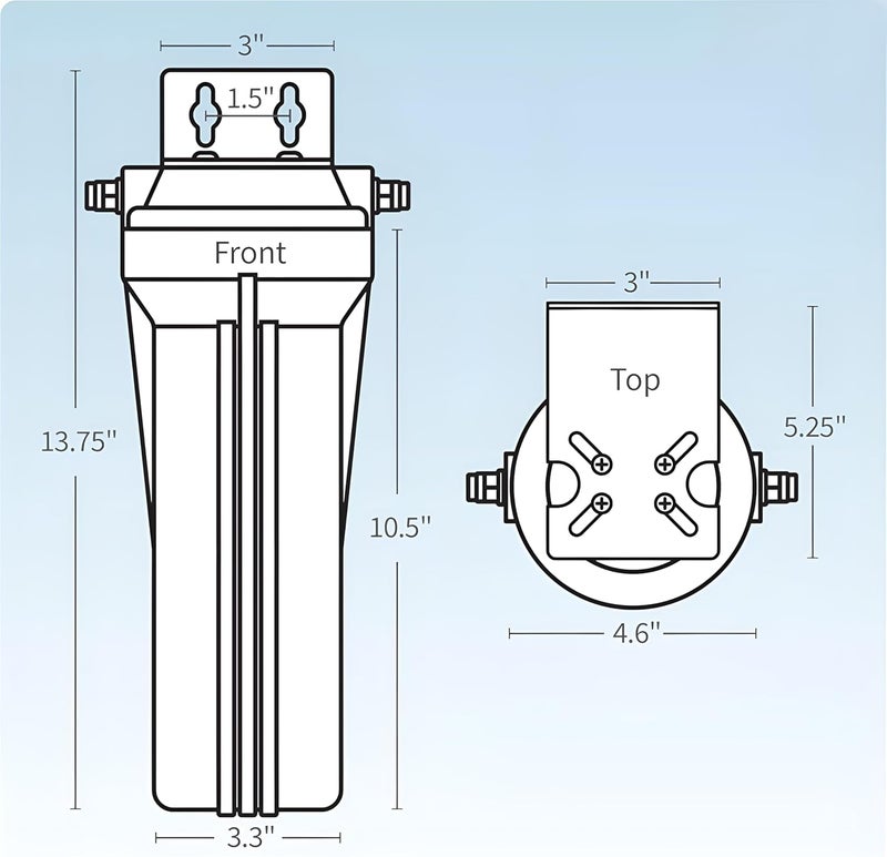 Ocean Drop Water Filter Whole House RO PreFilter Housing for Dirt Sand Slit Rust and ScaleClear White ro Housing 14 Ports White Flat Cap IMPORTEDWHITE6PCSSET wAccessories - Image 4