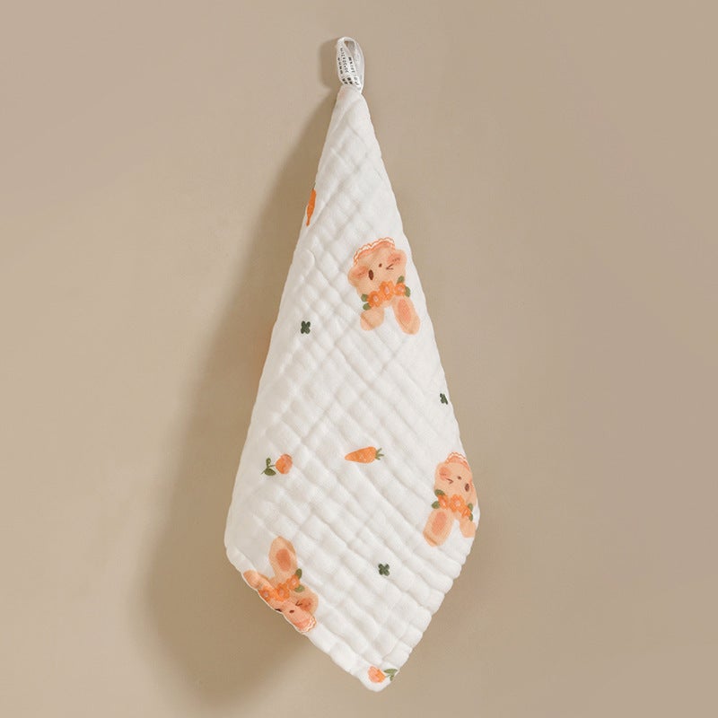 Six-Layer Pure Cotton Baby Washcloths Soft High-Density Rabbit wreath] 