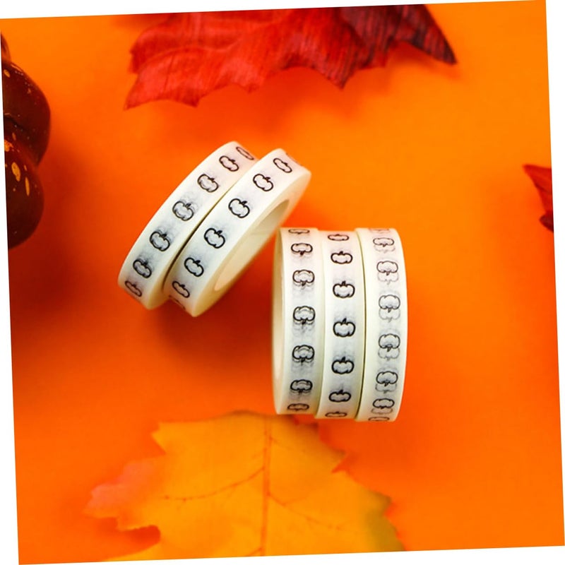 ERINGOGO Assorted Halloween Tapes Pumpkin Pattern 6 Rolls 10m Each Perfect for Halloween Decor and Wrapping - Image 4