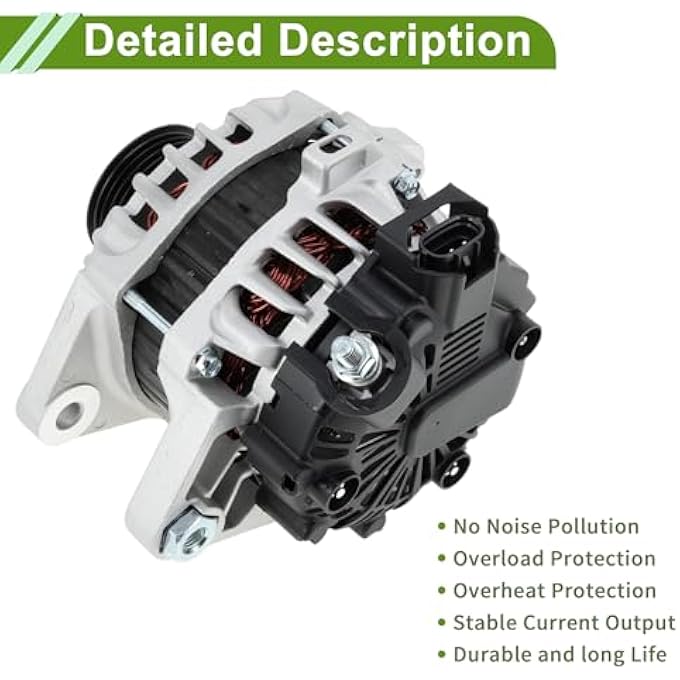 HOPESPANNER Car Alternator for Hyundai Accent 2012-2017 High Performance 90A 12V 1 Piece No. 373002B300 - Image 3
