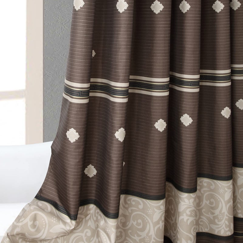 BESTRIPES Fabric Shower Curtain, Brown Shower Curtain, Brown Tan Striped Pattern Shower Curtains for Bathroom, Modern Decorative Bathroom Curtains - 72" W x 72" H - Image 5