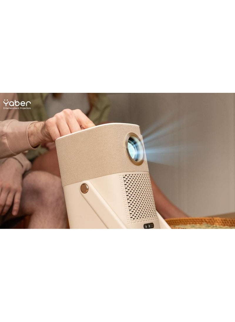 Yaber - Portable mobile projector with a built-in battery, dual 5W JBL speakers, and a USB dongle for TV with Android system. - Image 1