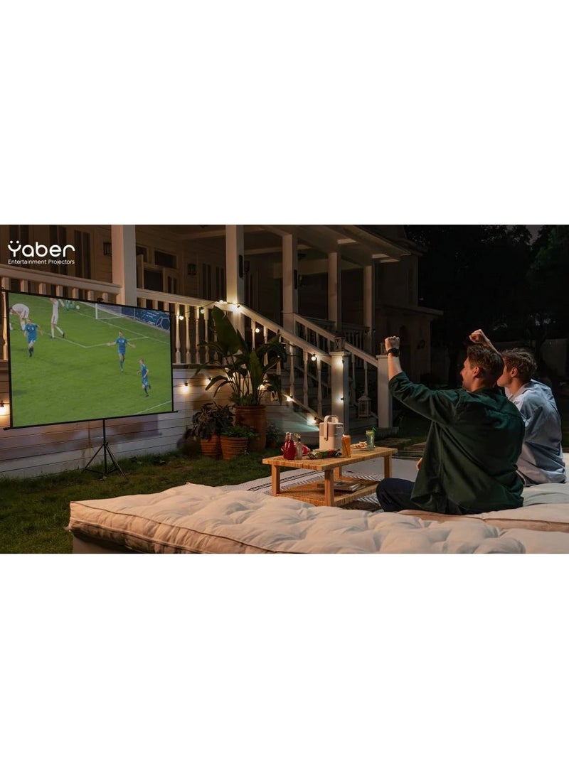 Yaber - Portable mobile projector with a built-in battery, dual 5W JBL speakers, and a USB dongle for TV with Android system. - Image 1