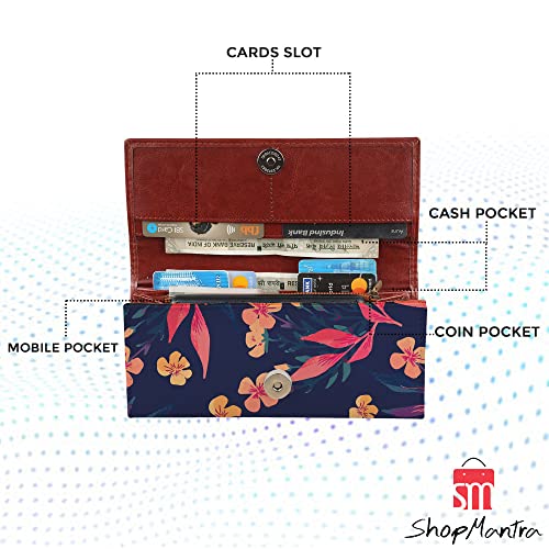 ShopMantra Wallet for Woman | Floral Print | Durable Faux Leather, Slim & Compact Design | Cute Trifold Clutch with Card Slots & Coin Pocket - Image 5