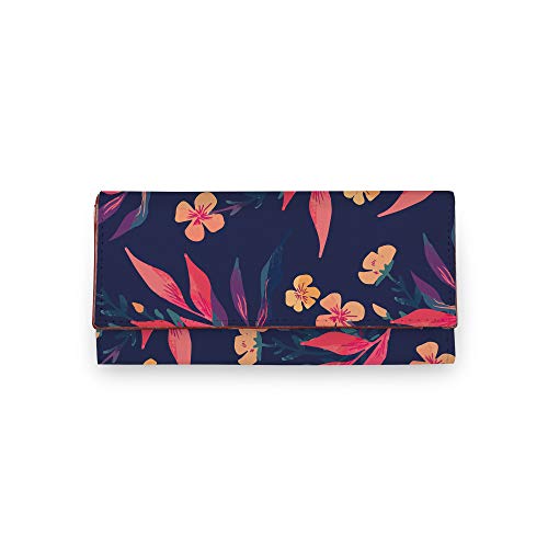 ShopMantra Wallet for Woman | Floral Print | Durable Faux Leather, Slim & Compact Design | Cute Trifold Clutch with Card Slots & Coin Pocket - Image 1