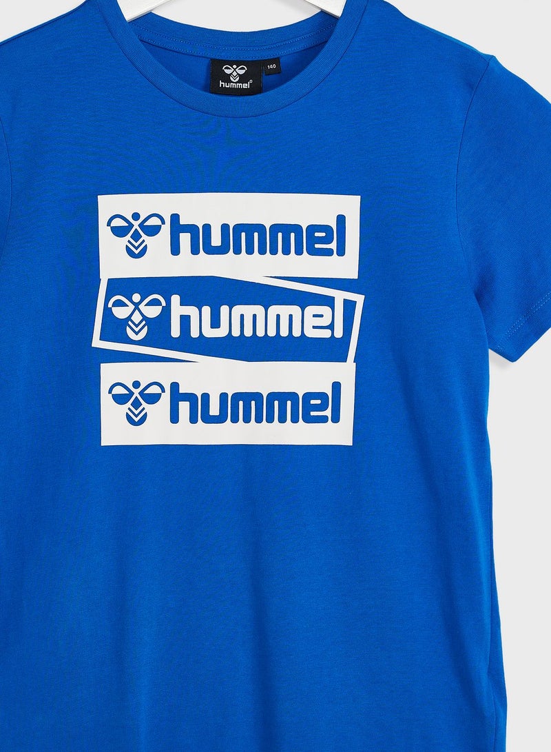 Hummel Kids Karlo Logo T-Shirt - Image 3