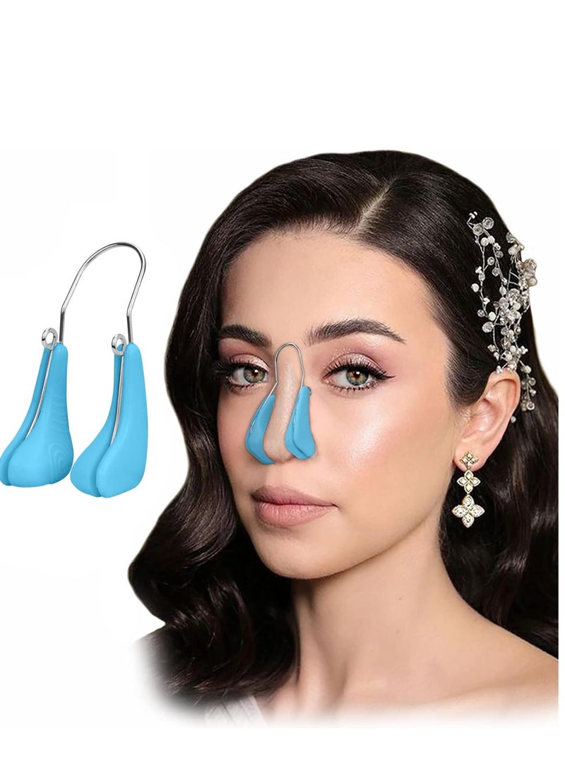 Najwa FERNIDA Nose Shaper Clip, Pain-Free Nose Bridge Straightener Corrector, Soft Silicone Nose Slimmer Rhinoplasty Device Nose Up Lifting Clip Beauty Tool (Blue)  - Image 1
