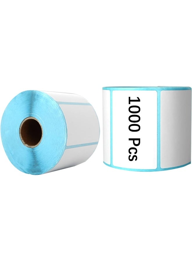 ECVV ملصقات حرارية مباشرة قابلة للطباعة، ملصقات ذاتية اللصق، 1000 قطعة/لفة، 50 مم × 30 مم، رموز شريطية، عنوان، شحن، بريد، فارغة - 2 لفة - Image 1