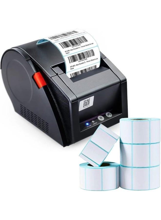 ECVV ملصقات حرارية مباشرة قابلة للطباعة، ملصقات ذاتية اللصق، 1000 قطعة/لفة، 50 مم × 30 مم، رموز شريطية، عنوان، شحن، بريد، فارغة - 2 لفة - Image 2